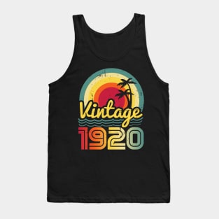 Vintage 1920 Made in 1920 103th birthday 103 years old Gift Tank Top